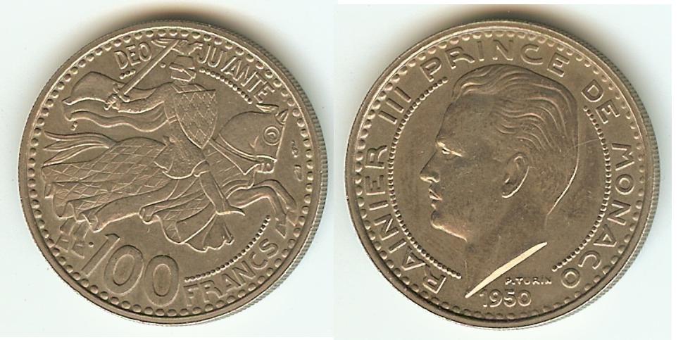 100 Francs Rainier III 1950 EF+
